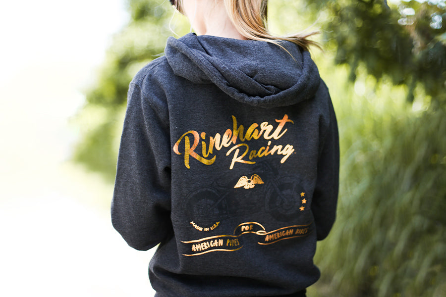 Ladies Charcoal Zip Hoodie